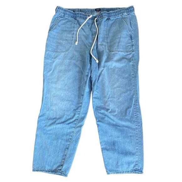 J. Crew Denim Jogger Pant with Rope Tie Closure 35 - Picture 2 of 5